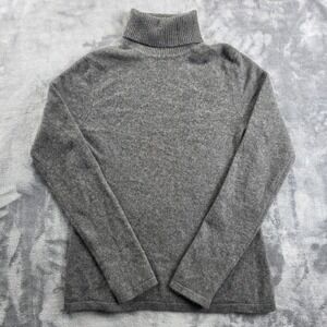 Lord & Taylor Turtleneck Sweater Womens Medium Grey Two Ply Cashmere Knit